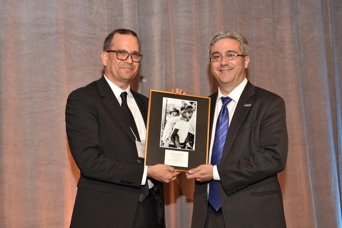 (L,R) Chicano Studies Research Center Director Chon Noriega and IAC Community Impact Awardee MALDEF President and General Counsel Thomas Saenz.